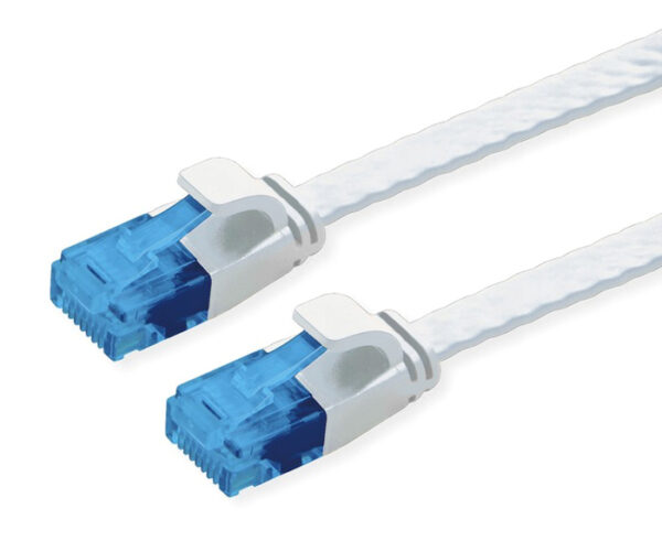 POWERTECH καλώδιο δικτύου CAB-N332, flat, Cat 6a U/UTP, copper 1m, λευκό