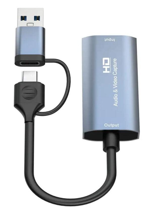 CABLETIME video capture CT-ACHC-AG, HDMI/USB & USB-C, 4K/60Hz, γκρι