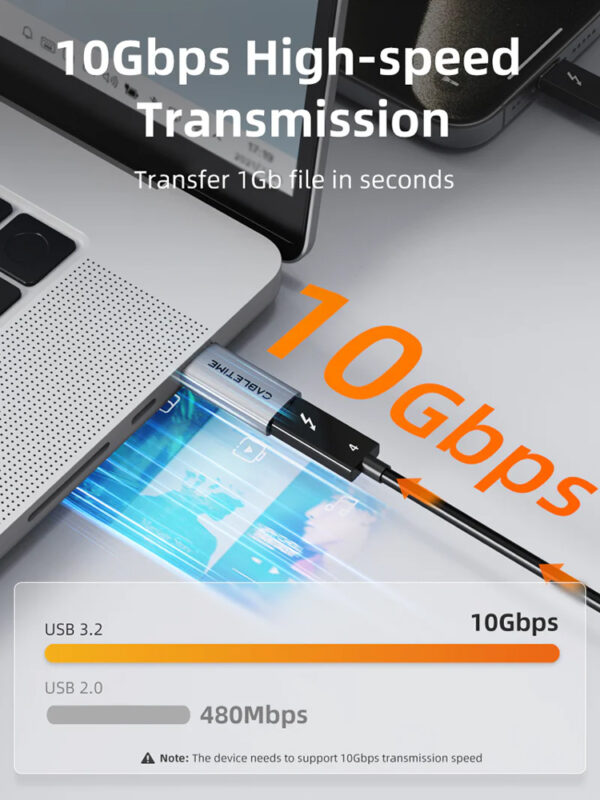 CABLETIME αντάπτορας USB-C σε USB CT-AMCF10-AG, 10Gbps, 15W, γκρι
