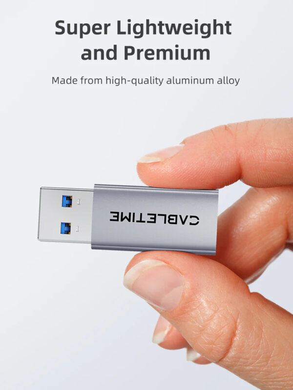 CABLETIME αντάπτορας USB-C σε USB CT-AMCF10-AG, 10Gbps, 15W, γκρι