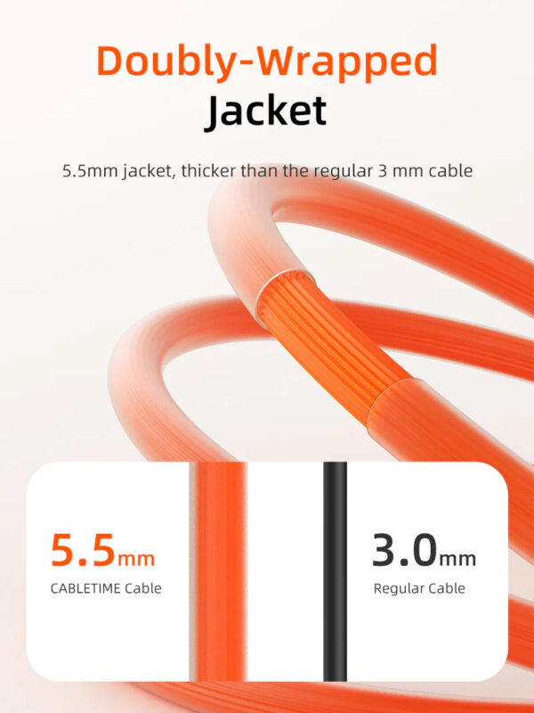CABLETIME καλώδιο USB-C CT-CM240-ZSO2, 240W, 480Mbps, 2m, πορτοκαλί