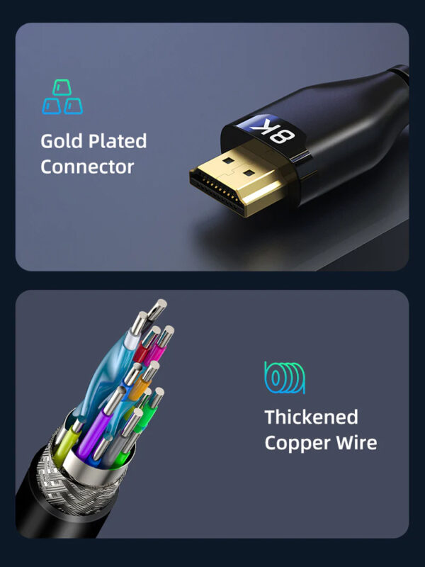 CABLETIME καλώδιο HDMI 2.1 CT-HM8K με Ethernet, 8K/60Hz, 48 Gbps, 2m, μαύρο