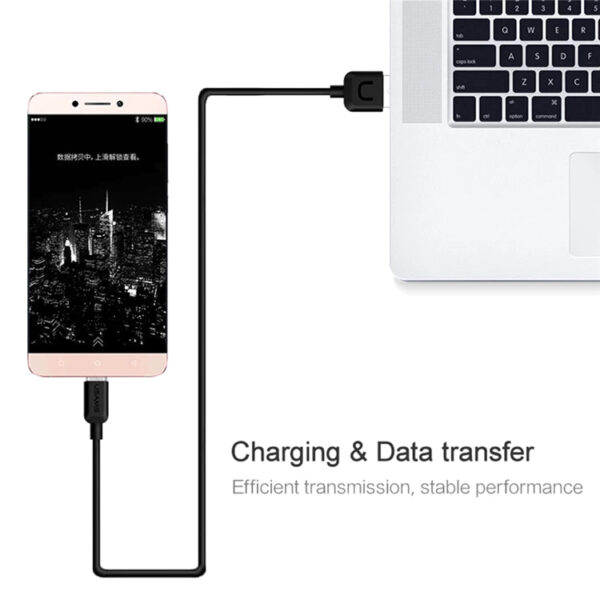 USAMS καλώδιο USB σε Micro USB US-SJ098 U-Turn, 10.5W, 1m, μαύρο