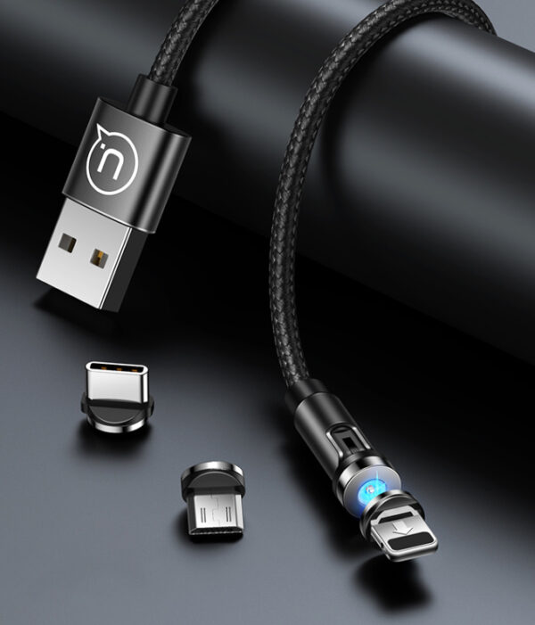 USAMS καλώδιο USB σε lightning US-SJ472, μαγνητικό, 10.5W, 1m, μαύρο