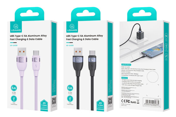 USAMS καλώδιο USB-C σε USB US-SJ630, 66W, 480Mbps, 1.2m, μωβ