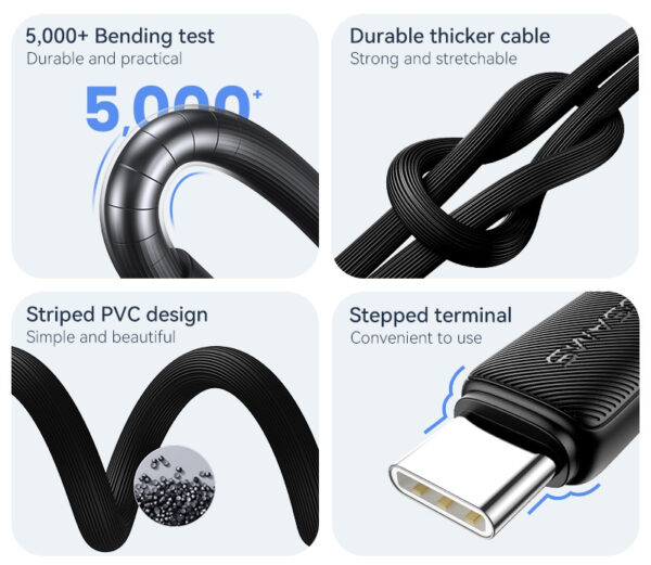 USAMS καλώδιο USB-C σε USB US-SJ688, 15W, 480Mbps, 1m, μαύρο