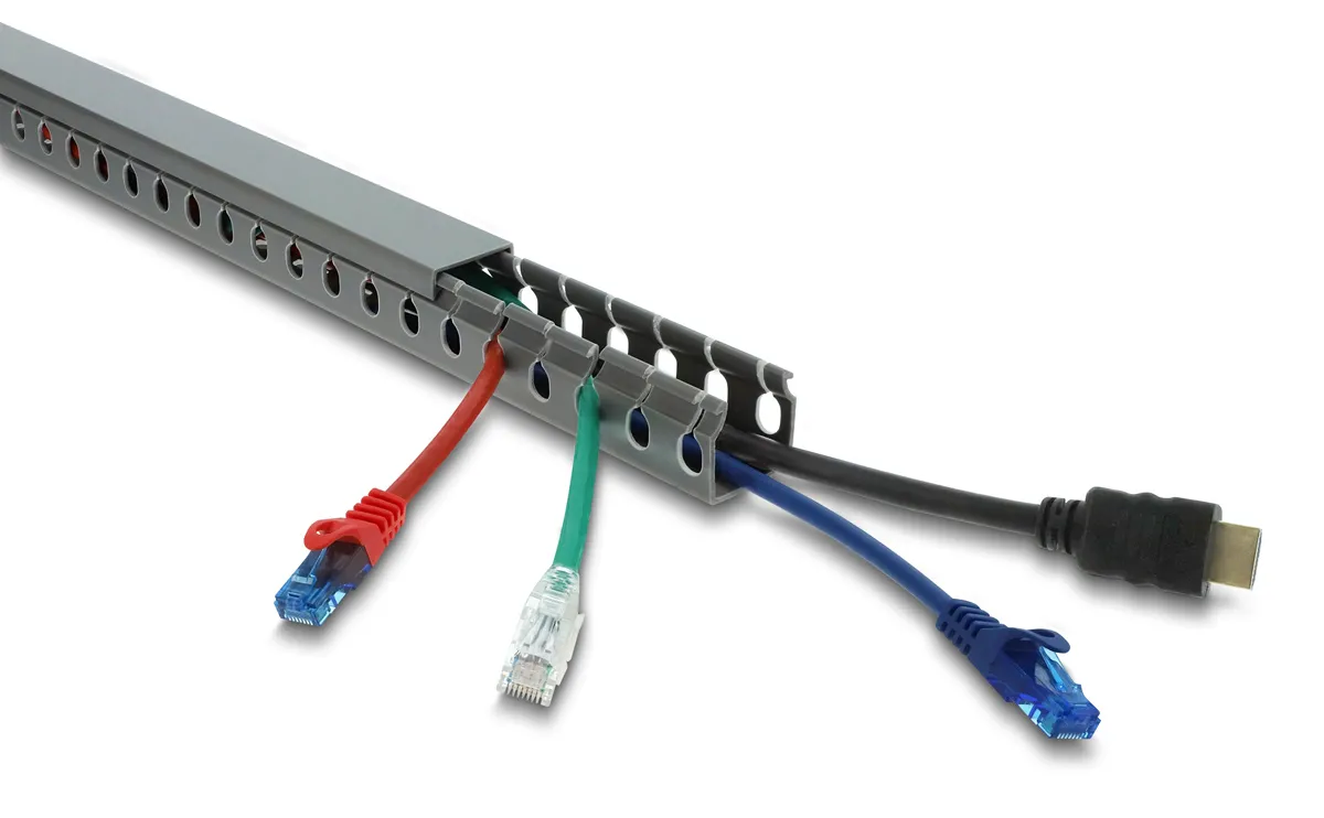 DELOCK cable management 22028, πλαστικό, 30x30mm, 1m, γκρι