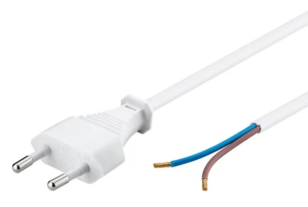 GOOBAY καλώδιο τροφοδοσίας 51345, 2x 0.75mm², 1.5m, λευκό