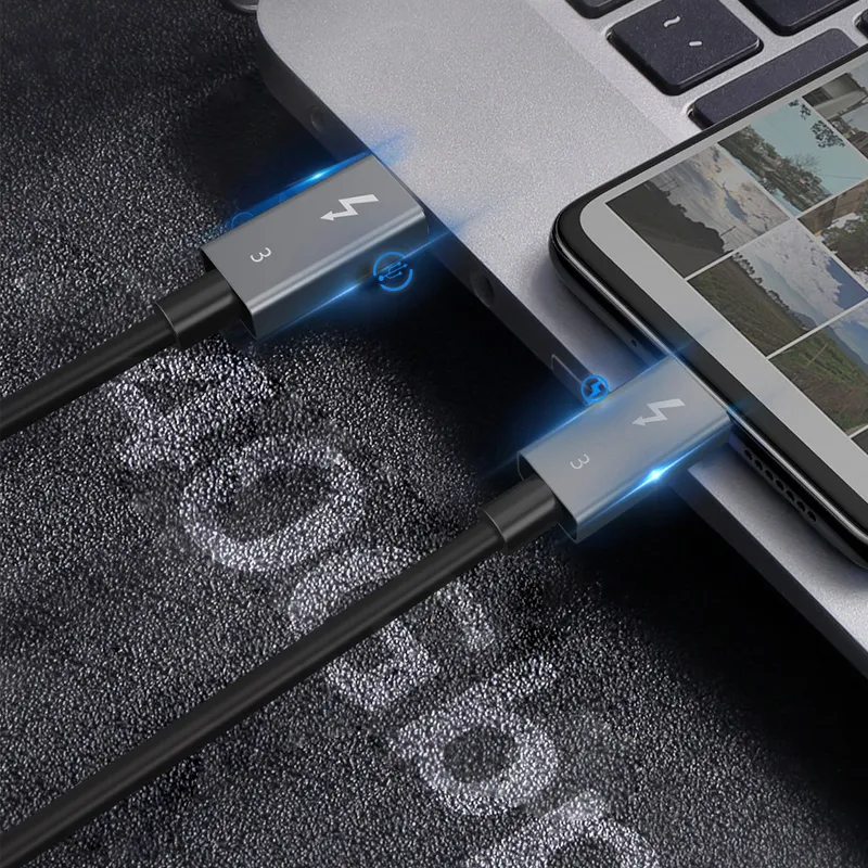 CABLETIME καλώδιο USB-C σε USB-C CT-C160-U31-TB3, 100W, 40Gbps, 4K/60Hz, 0.5m, μαύρο