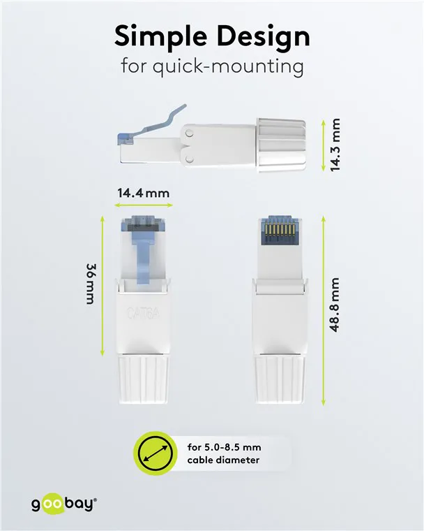 GOOBAY βύσμα RJ45 65941, CAT 6A UTP, tool-free, λευκό