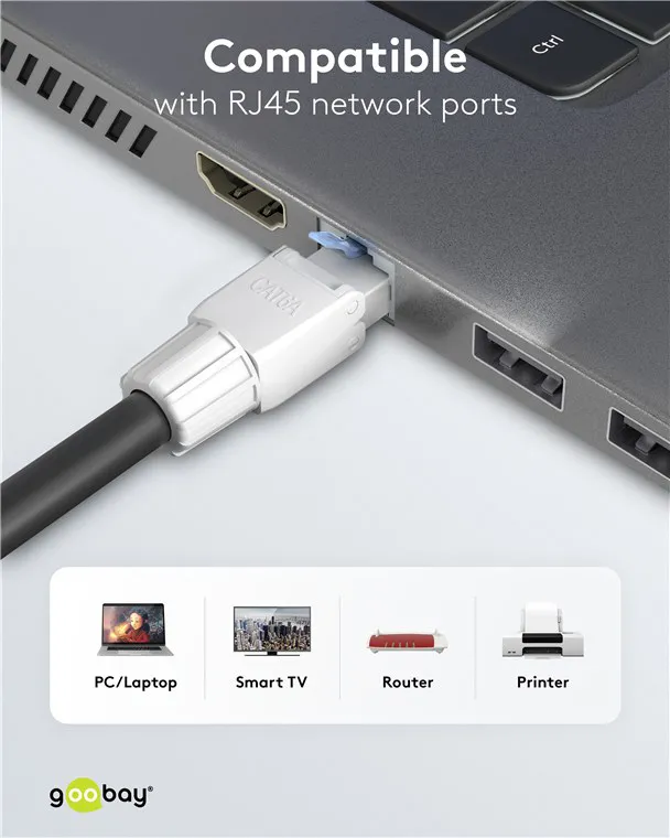 GOOBAY βύσμα RJ45 65941, CAT 6A UTP, tool-free, λευκό