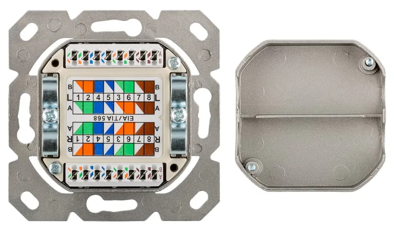 GOOBAY επιτοίχια πρίζα CAT 6 68244, 2x RJ45, 80x80mm, λευκή