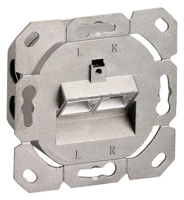 GOOBAY επιτοίχια πρίζα CAT 6a 68572, 2x RJ45, 80x80mm, λευκή
