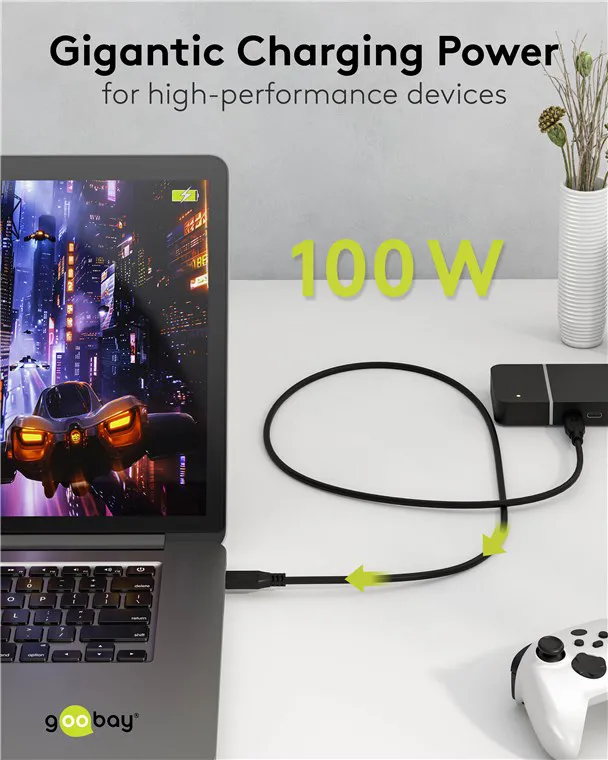 GOOBAY καλώδιο USB-C 74196, USB4, 100W, 20Gbps, 4K/60Hz, 1.5m, μαύρο