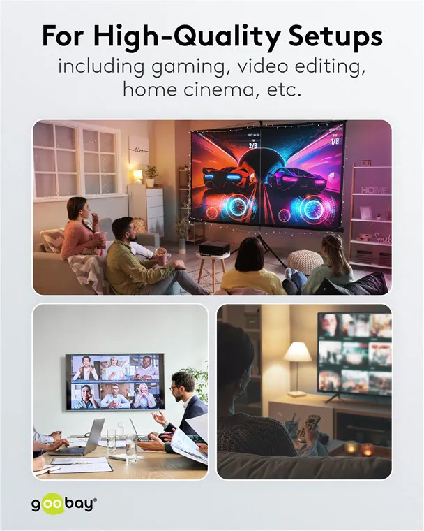 GOOBAY καλώδιο USB-C 74196, USB4, 100W, 20Gbps, 4K/60Hz, 1.5m, μαύρο