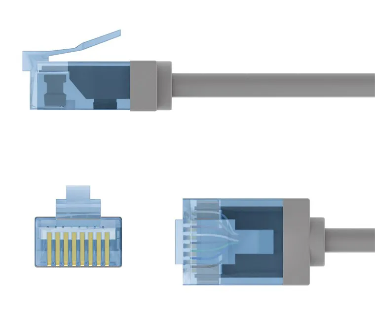 GOOBAY καλώδιο δικτύου 74220, CAT 6A U/UTP, ultra slim, copper, 500MHz, 0.25m, γκρι