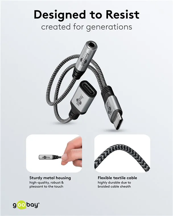 GOOBAY αντάπτορας USB-C σε 3.5mm & USB-C 74524, 60W, 480Mbps, γκρι