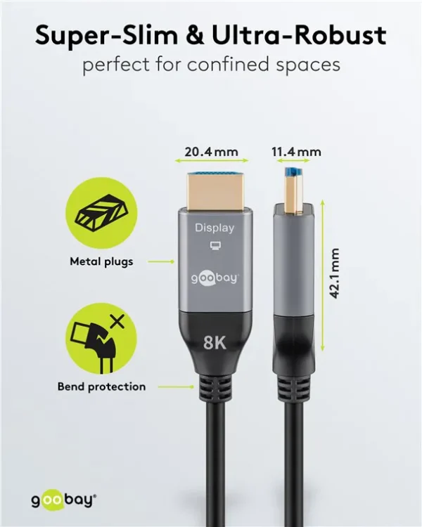 GOOBAY καλώδιο HDMI 2.1 76274 με Ethernet, 8K/60Hz, 48 Gbps, 10m, μαύρο