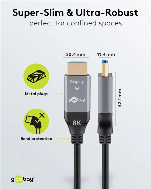 GOOBAY καλώδιο HDMI 2.1 76274 με Ethernet, 8K/60Hz, 48 Gbps, 10m, μαύρο