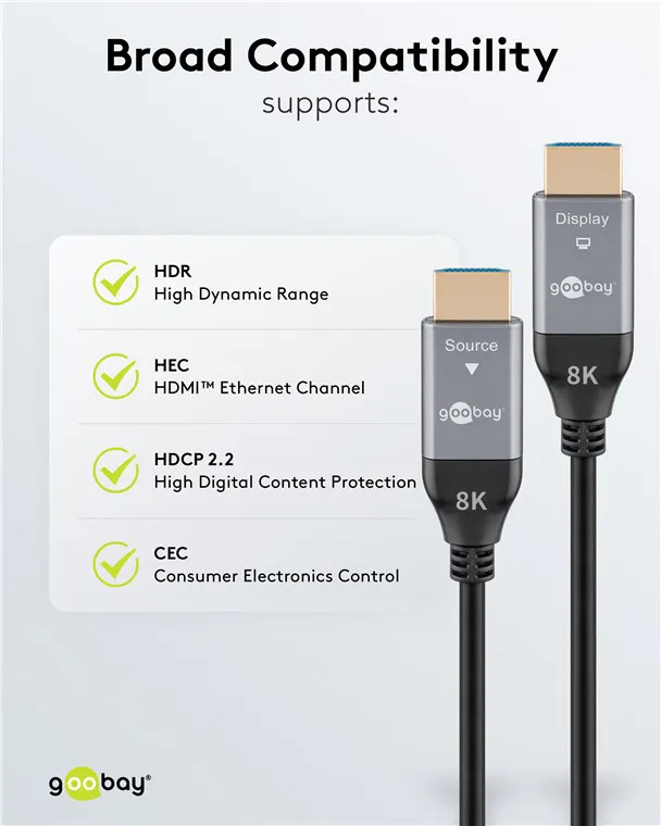 GOOBAY καλώδιο HDMI 2.1 76274 με Ethernet, 8K/60Hz, 48 Gbps, 10m, μαύρο