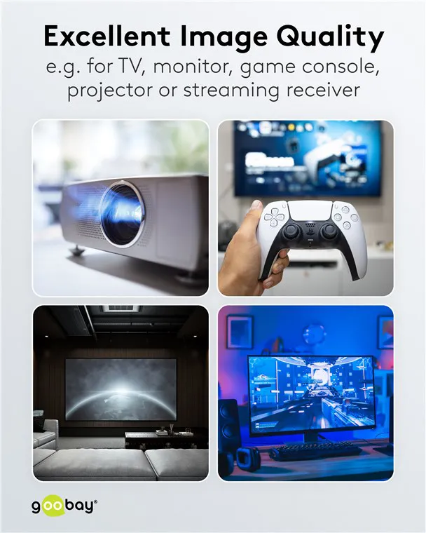 GOOBAY καλώδιο HDMI 2.1 76274 με Ethernet, 8K/60Hz, 48 Gbps, 10m, μαύρο
