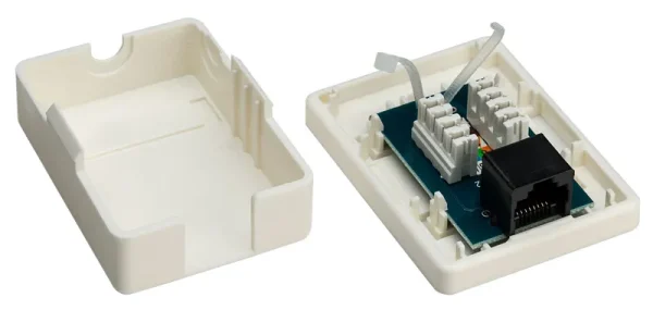 GOOBAY επιτοίχια πρίζα δικτύου 77632, 1 θύρα RJ45, CAT 6 UTP, λευκή