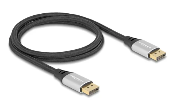 DELOCK καλώδιο DisplayPort 2.1 80633, 16K/60Hz, 40 Gbps, 1m, μαύρο