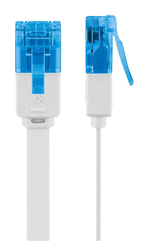 GOOBAY καλώδιο δικτύου 96380, CAT 6A U/UTP, flat, 500MHz, copper, 15m, λευκό