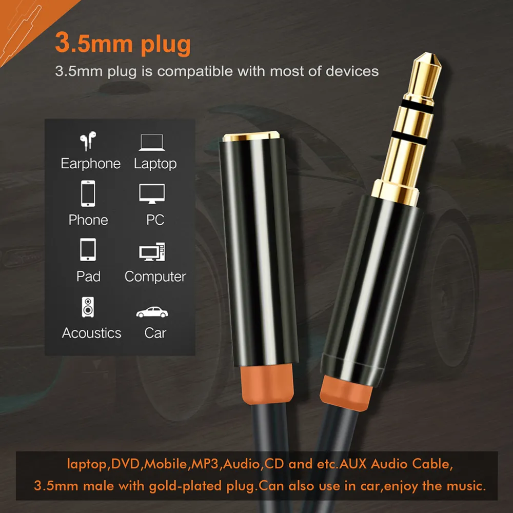 CABLETIME καλώδιο προέκτασης ήχου 3.5mm CT-AV311-P11FG, gold plated, 1m, μαύρο