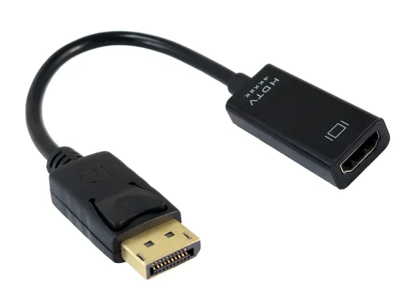 POWERTECH αντάπτορας DisplayPort σε HDMI CAB-DP076, 4K/60Hz, 0.1m, μαύρος