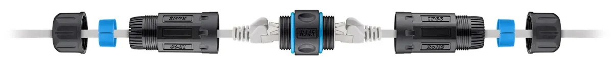 POWERTECH αδιάβροχος σύνδεσμος RJ45 CAB-N427, CAT 6, IP68, μαύρος