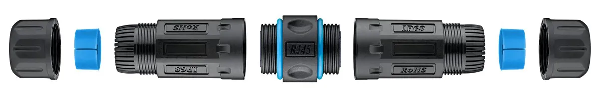 POWERTECH αδιάβροχος σύνδεσμος RJ45 CAB-N427, CAT 6, IP68, μαύρος