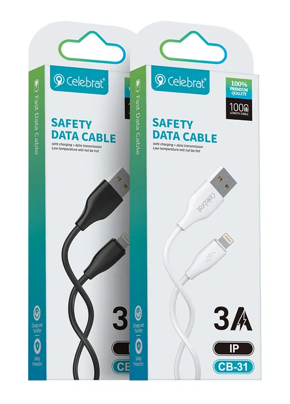 CELEBRAT καλώδιο Lightning σε USB CB-31, 3A, 480Mbps, 1m, λευκό