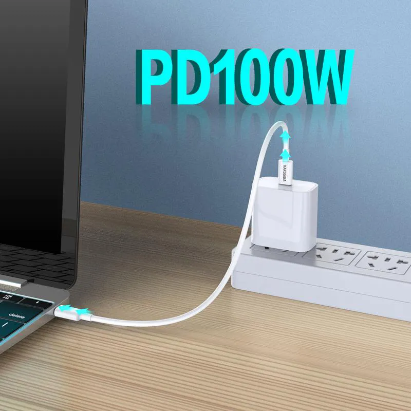 KAKUSIGA καλώδιο USB-C σε USB-C KSC-653, 100W, 480Mbps, 25cm, λευκό