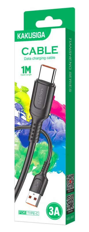 KAKUSIGA καλώδιο USB-C σε USB KSC-805, 3A, 480Mbps, 1m, μαύρο