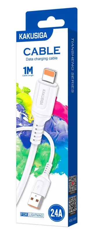 KAKUSIGA καλώδιο Lightning σε USB KSC-805, 2.4A, 480Mbps, 1m, λευκό