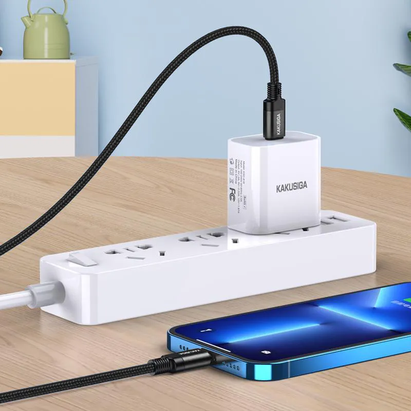 KAKUSIGA καλώδιο Lightning σε USB-C KSC-970, 27W, 480Mbps, 1m, μαύρο