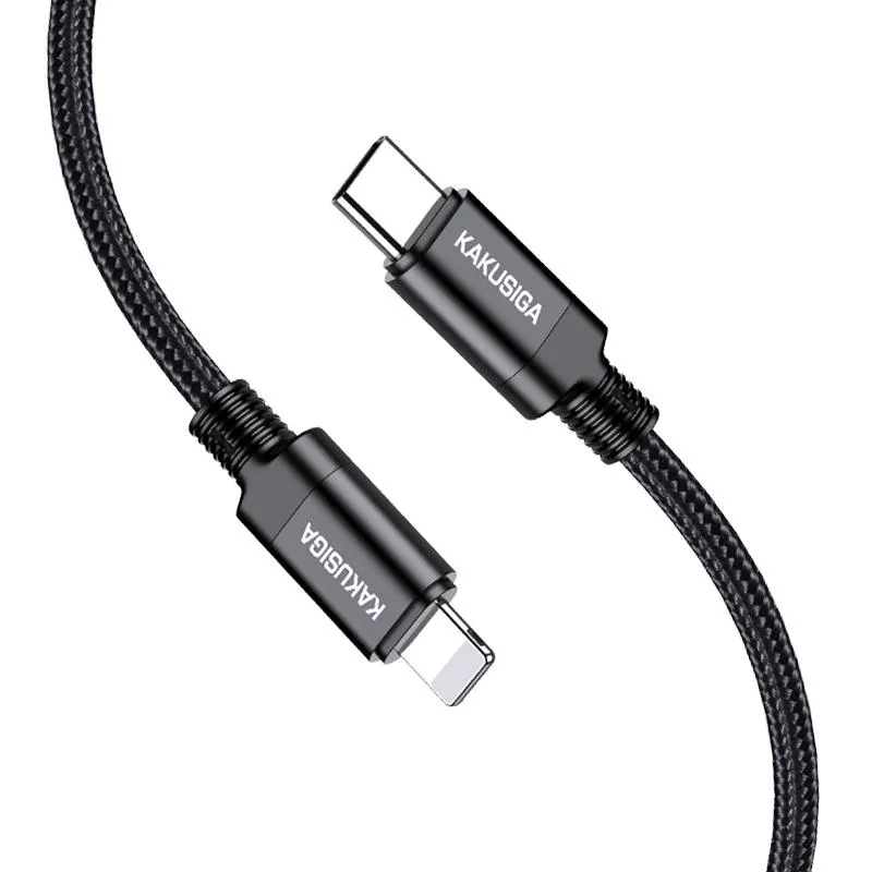 KAKUSIGA καλώδιο Lightning σε USB-C KSC-970, 27W, 480Mbps, 1m, μαύρο
