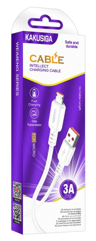 KAKUSIGA καλώδιο micro USB σε USB KSC-982, 3A, 480Mbps, 1m, λευκό