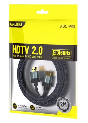 KAKUSIGA καλώδιο HDMI KSC-983, 4K/60Hz, 18Gbps, 2m, μαύρο
