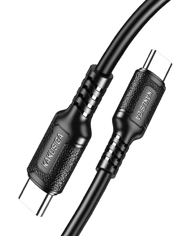 KAKUSIGA καλώδιο USB-C σε USB-C KSC-984, σιλικόνης, 60W, 480Mbps, 1m, μαύρο
