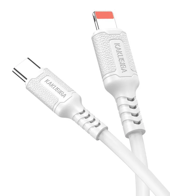 KAKUSIGA καλώδιο Lightning σε USB-C KSC-984, σιλικόνης, 27W, 480Mbps, 1m, λευκό
