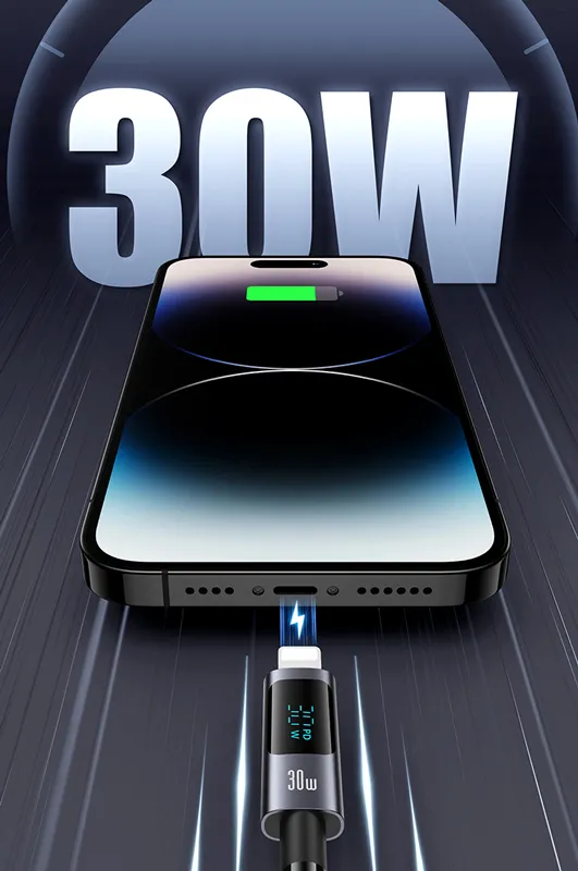 USAMS καλώδιο Lightning σε USB-C US-SJ672, 30W, 480Mbps, 1.2m, μαύρο