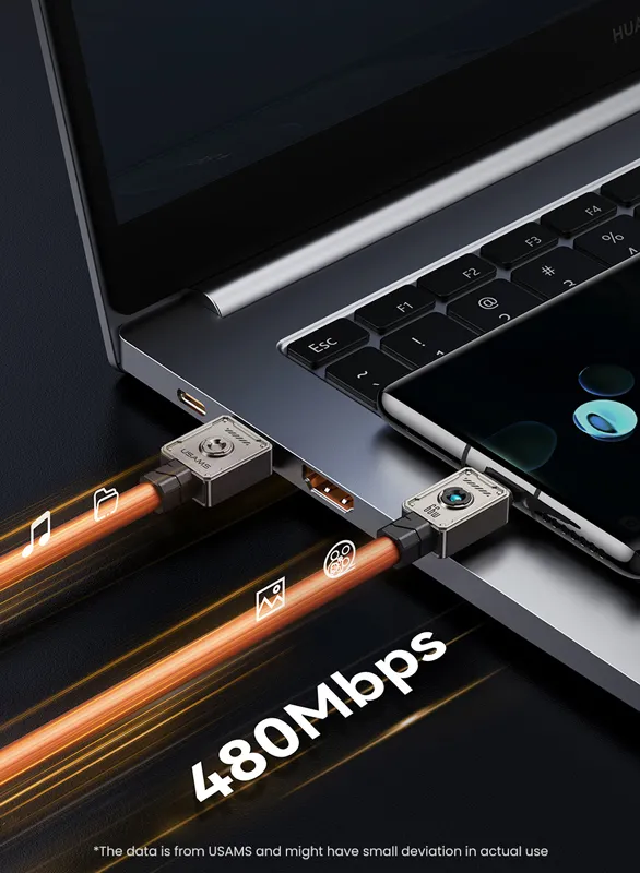 USAMS καλώδιο USB-C σε USB US-SJ686, 66W, 480Mbps, 1.2m, μαύρο