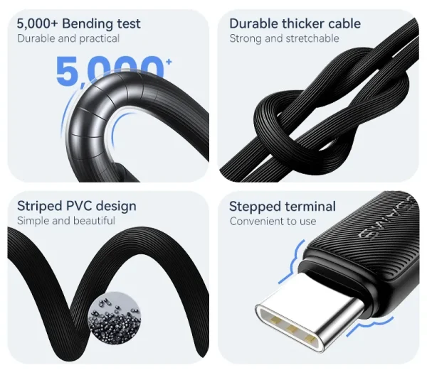 USAMS καλώδιο USB-C σε USB US-SJ688, 3A, 480Mbps, 1m, μπλε