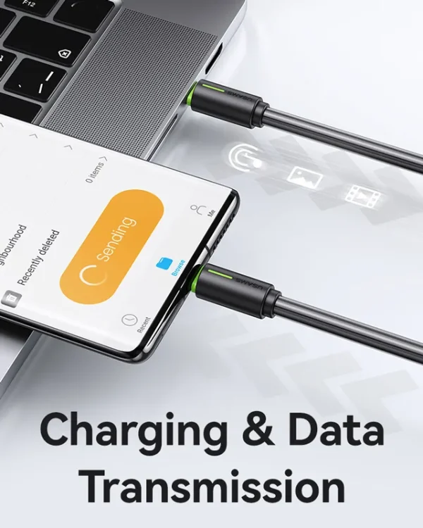 USAMS καλώδιο USB-C US-SJ734, 60W, 480Mbps, 1m, μαύρο