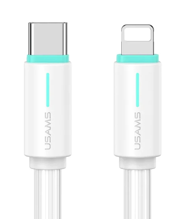 USAMS καλώδιο Lightning σε USB-C US-SJ735, 30W, 480Mbps, 1m, λευκό