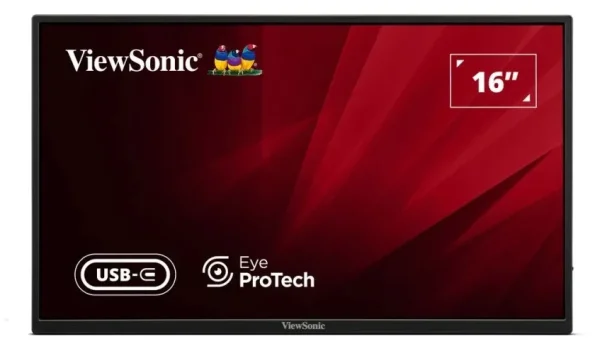 VIEWSONIC Monitor VA1650 15.6″ IPS, PORTABLE, HDMI, USB-C, Speakers