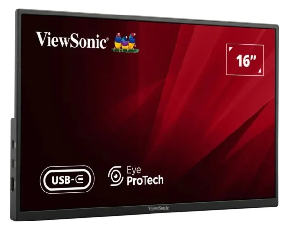 VIEWSONIC Monitor VA1650 15.6″ IPS, PORTABLE, HDMI, USB-C, Speakers