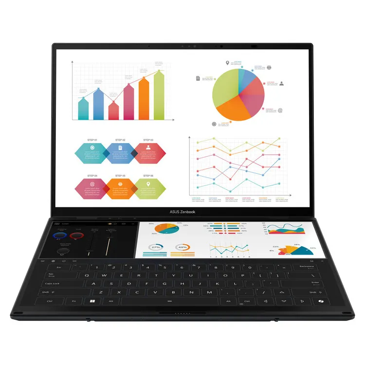 ASUS Laptop Zenbook Duo OLED UX8406CA-OLED-PZ067X 14.0″ 2880x1800 OLED Touch 120Hz U7 255H / 32 GB / 1 TB SSD NVMe PCIe 4.0 / Windows 11 Pro / 2Y / Inkwell Gray